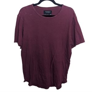 Pacsun Men's Scallop Fit Basic Burgundy T-shirt